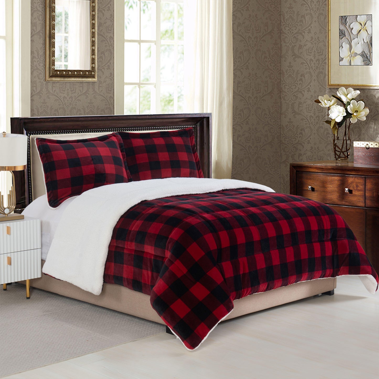 Elegant Comfort Lilith Plaid Collection Set di biancheria da letto in Elegant Comfort Lilith Plaid Collection Set di biancheria da letto in