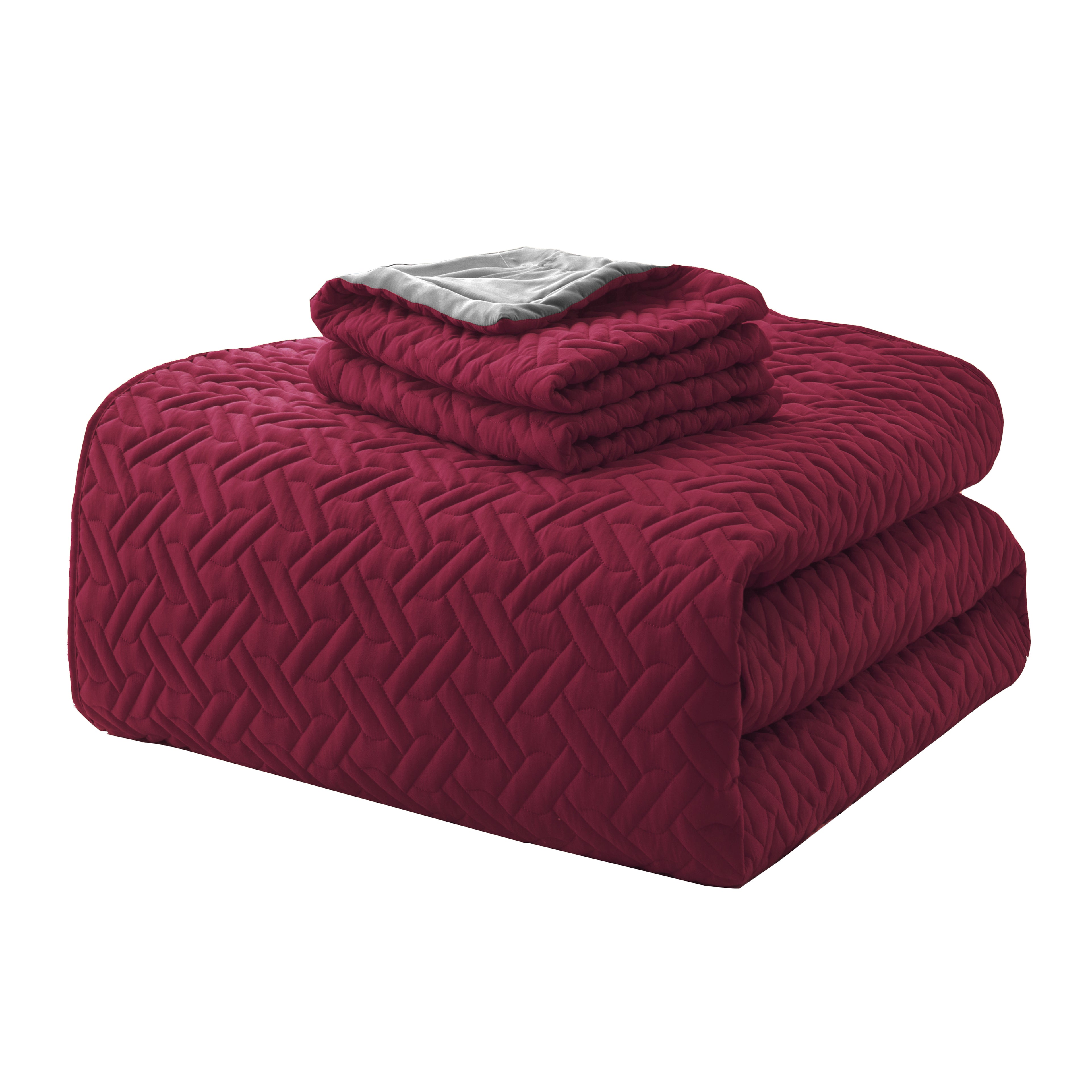 3-Piece Majestic Quilted Reversible Bedspread Coverlet Set