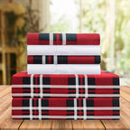 6-Piece Plaid Pattern Bed Sheet Set - Soft as a Hotel Premium Quality