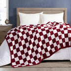 50" x 70"  Ultra Soft Checkered Knitted Throw Blanket