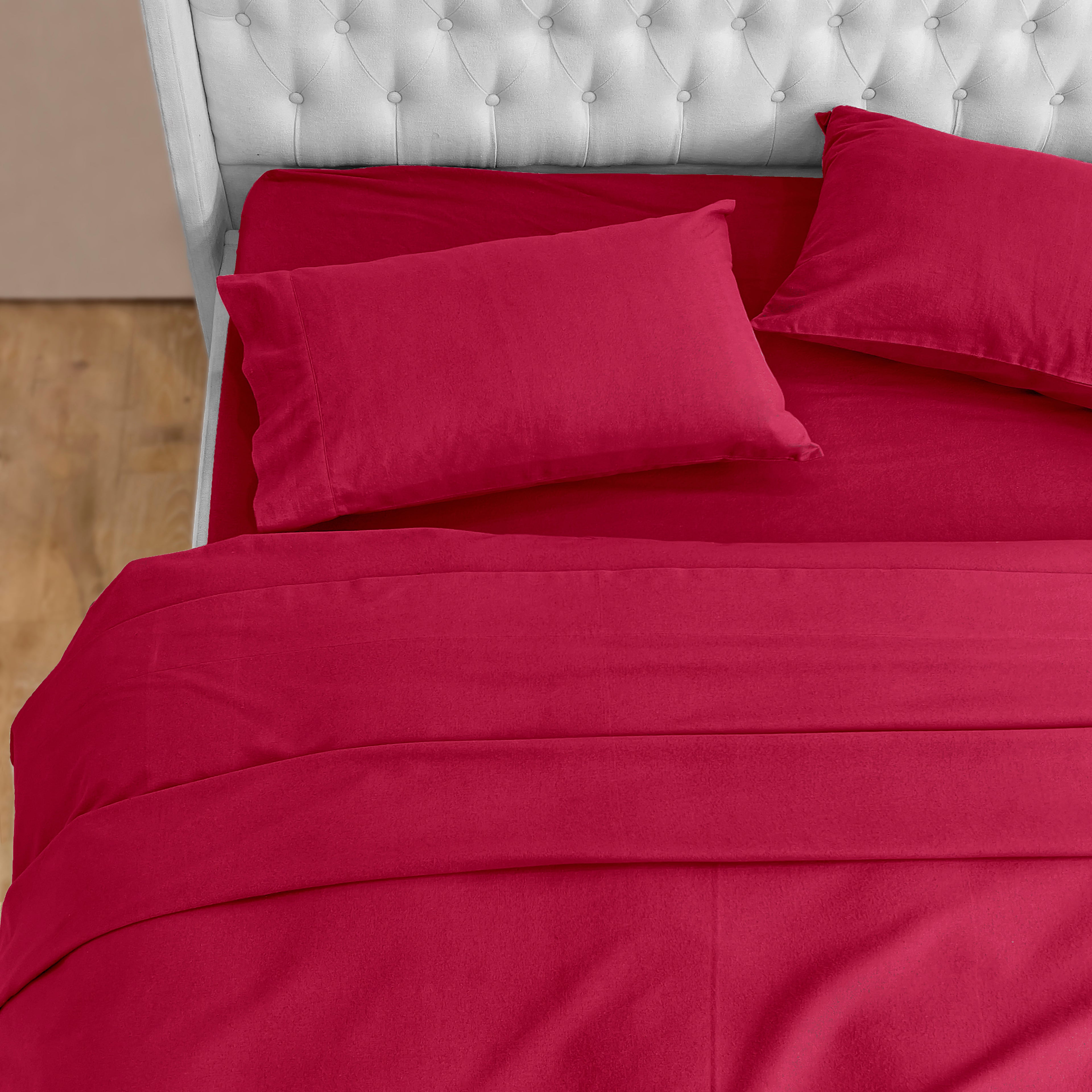 4-Piece Cotton Flannel Sheet Set - 100% Turkish Cotton
