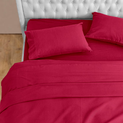 Elegant Comfort 4-Piece Cotton Flannel Sheet Set - 100% Turkish Cotton