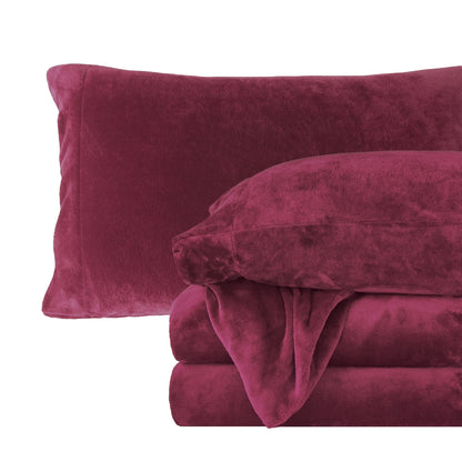 Elegant Comfort 4-Piece Velvet Plush Flannel Sheet Set