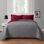 3-Piece Diamond Quilted Reversible Bedspread Coverlet Set