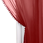 Set of 2 Pom Pom Tasseled Sheer Curtain - Rod Pocket