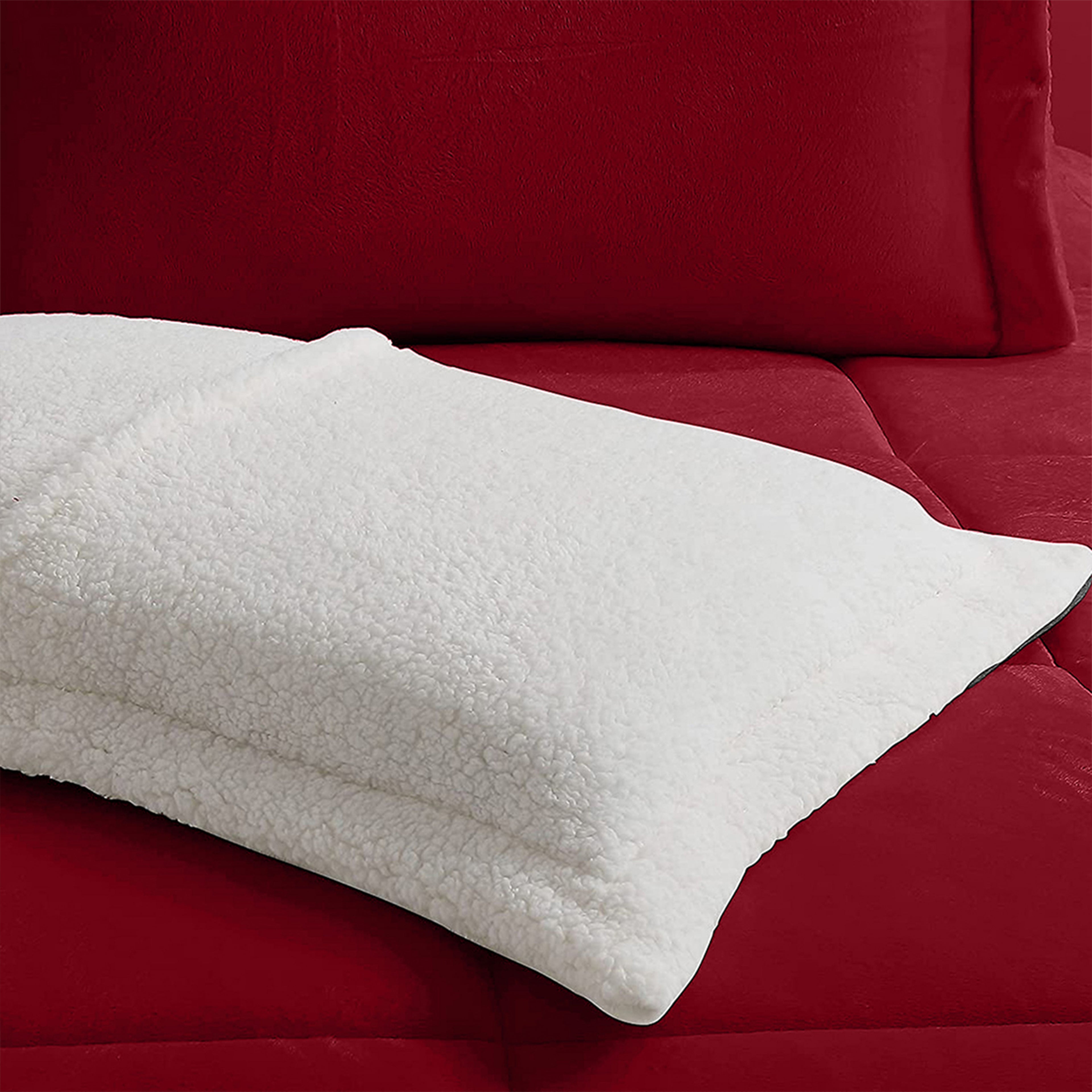 3-Piece Micro-Suede Reversible Sherpa - Solid Color Design Comforter Set