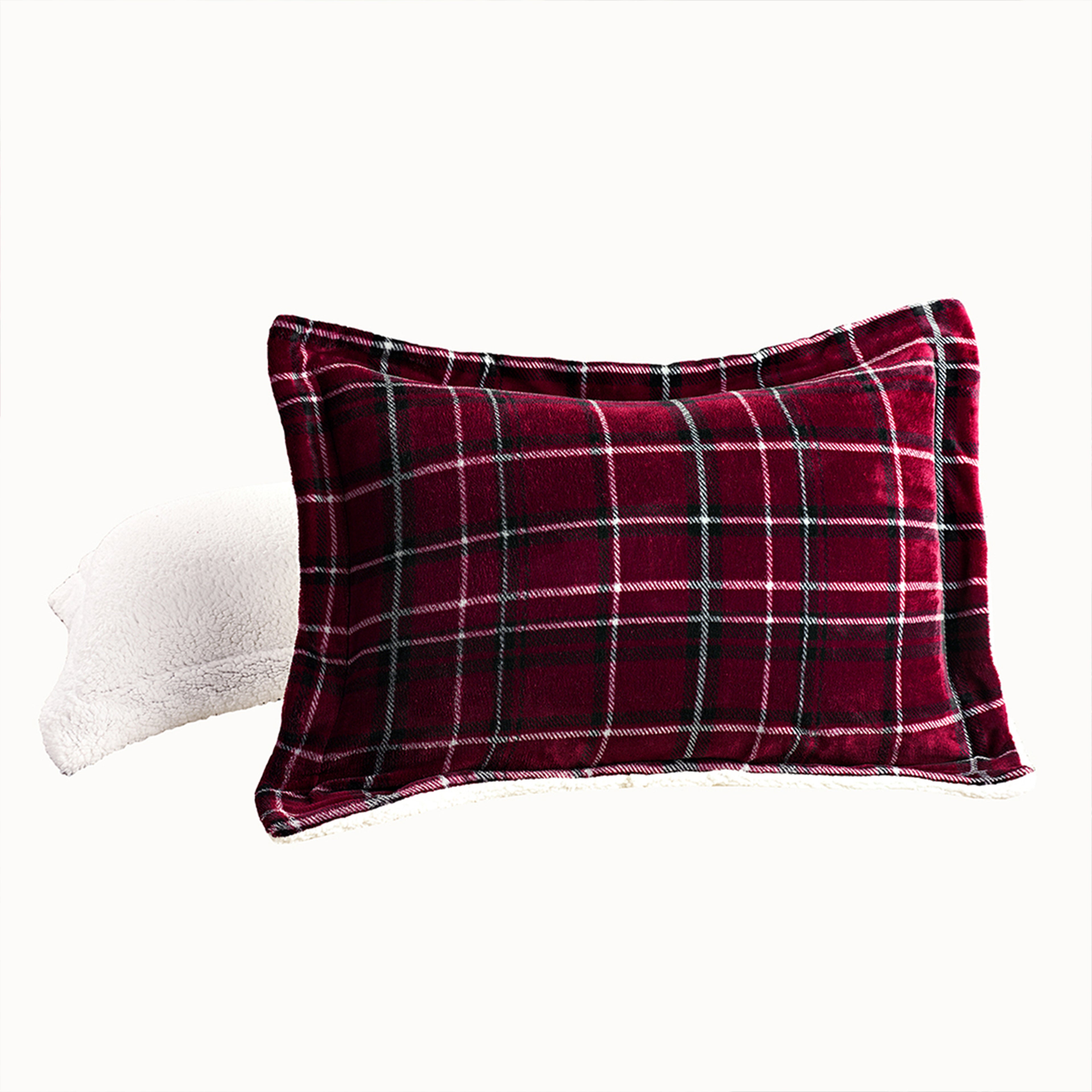 3-Piece Plaid Micro-Suede Reversible Sherpa - Comforter Set