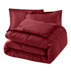 3-Piece Box Stitched Comforter & Shams - Duvet Insert with 4 Corner Tabs