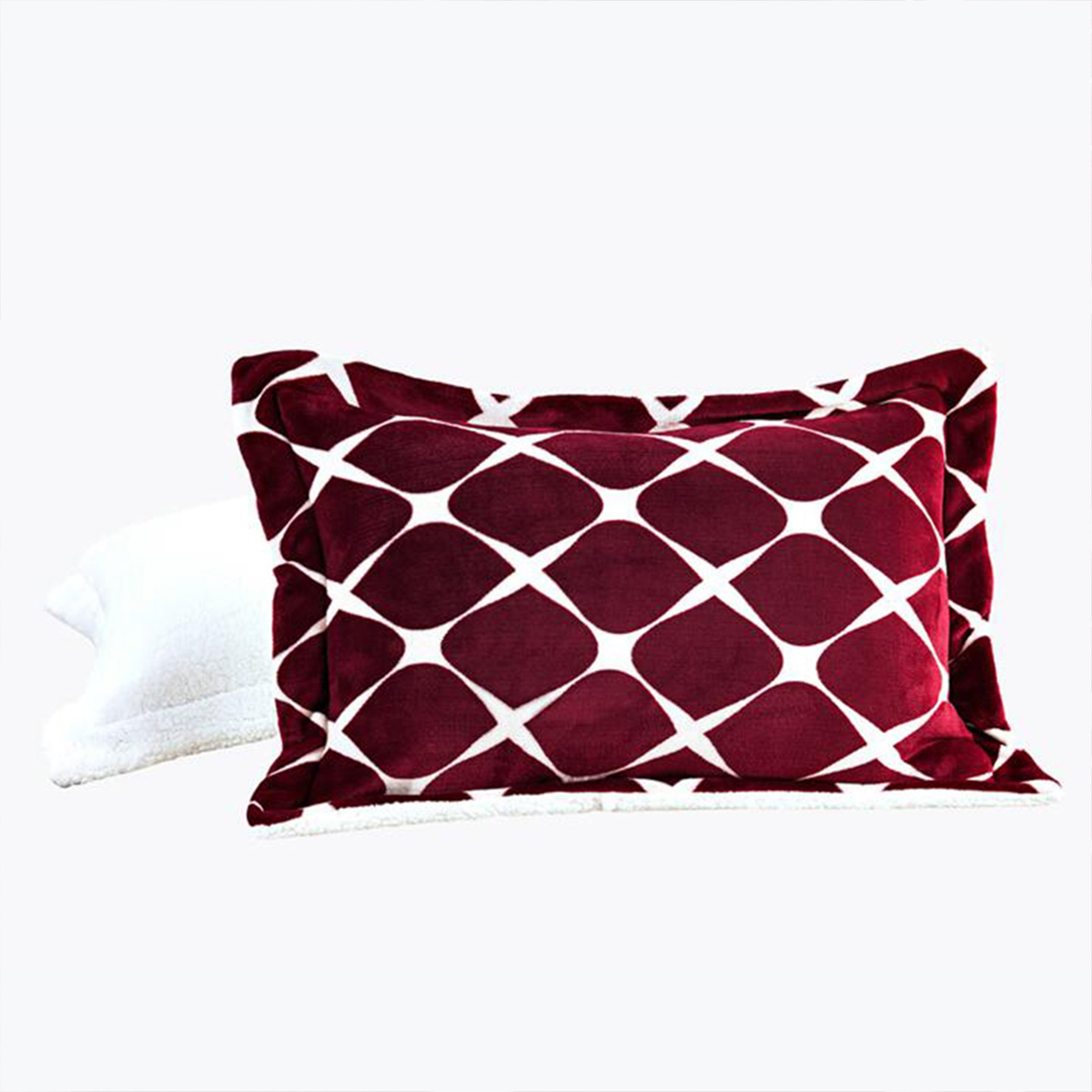 3-Piece Micro-Suede Reversible Sherpa - Bloomingdale Pattern Comforter Set