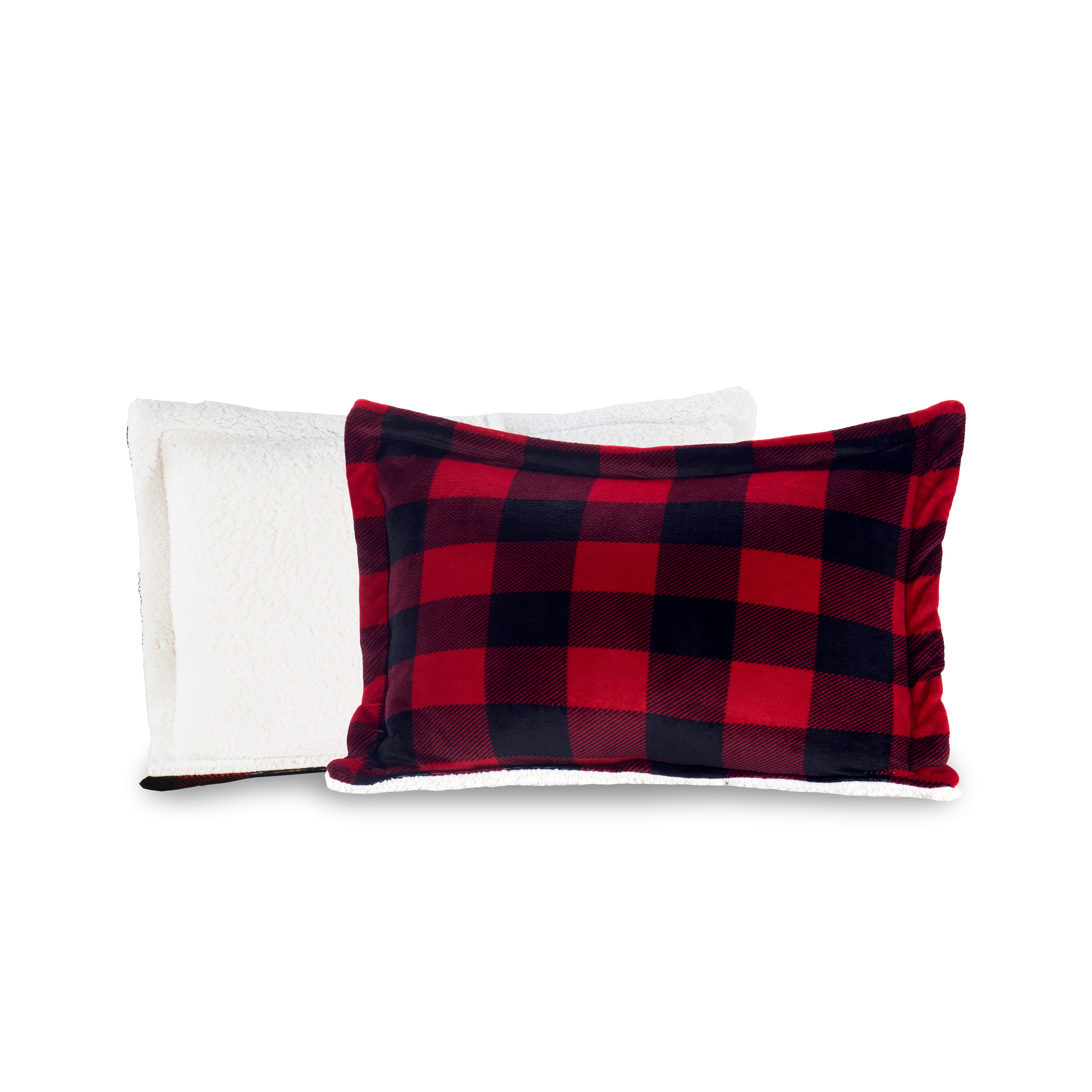 3-Piece Buffalo Micro-Suede Reversible Sherpa - Lodge-Plaid Pattern Comforter Set