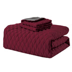 3-Piece Diamond Quilted Reversible Bedspread Coverlet Set