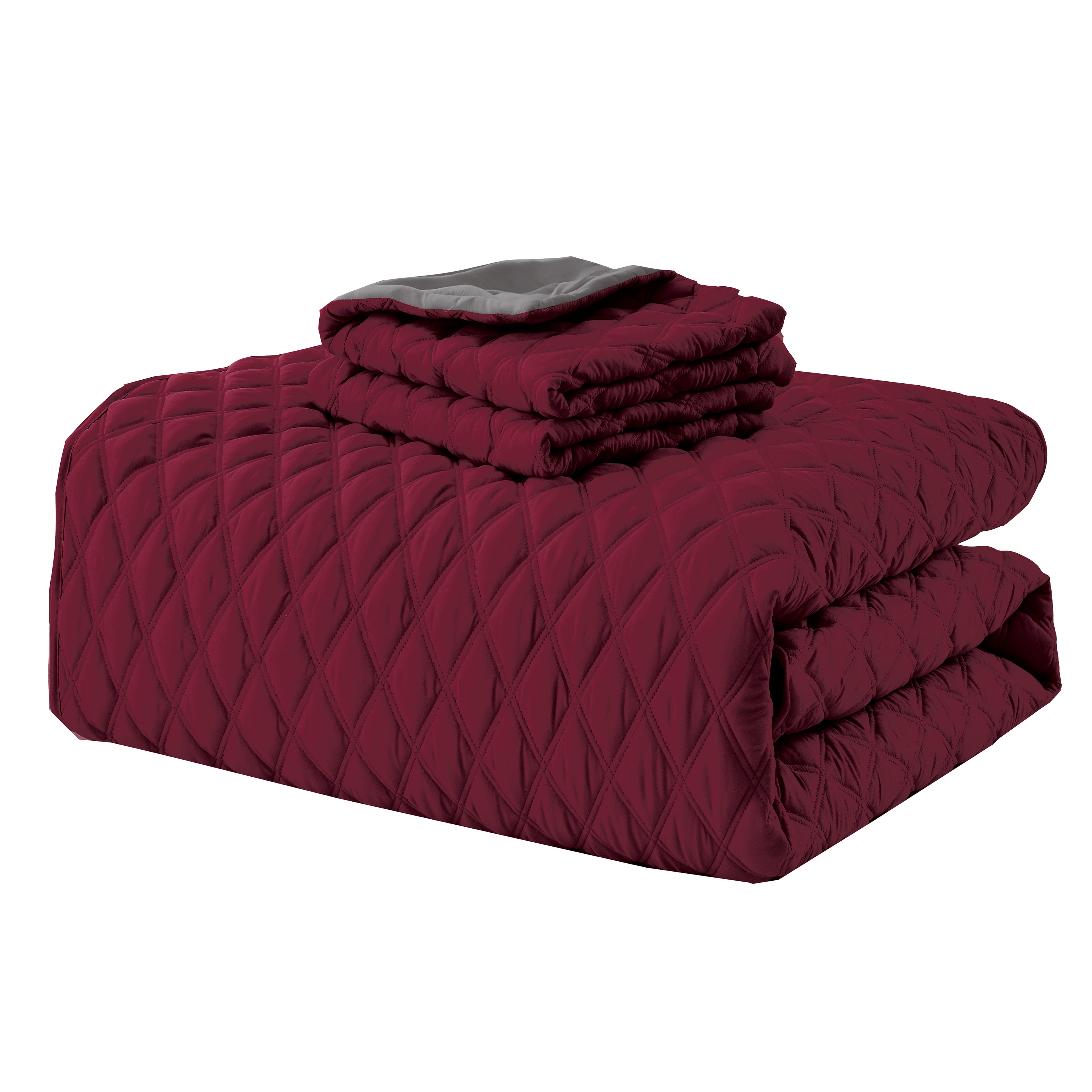 3-Piece Diamond Quilted Reversible Bedspread Coverlet Set