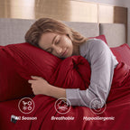 Extra deep 18-24 Inch Pocket 3 Line Embroidery, 6-Piece Sheet Set, Moody Shades