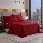 Extra deep 18-24 Inch Pocket 3 Line Embroidery, 6-Piece Sheet Set, Moody Shades