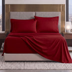 Extra deep 18-24 Inch Pocket 3 Line Embroidery, 6-Piece Sheet Set, Moody Shades