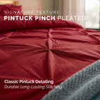 8-Piece Pintuck Pinch Pleated Comforter Set - Includes 4-Piece Sheet Set with Double Sided Storage Pockets