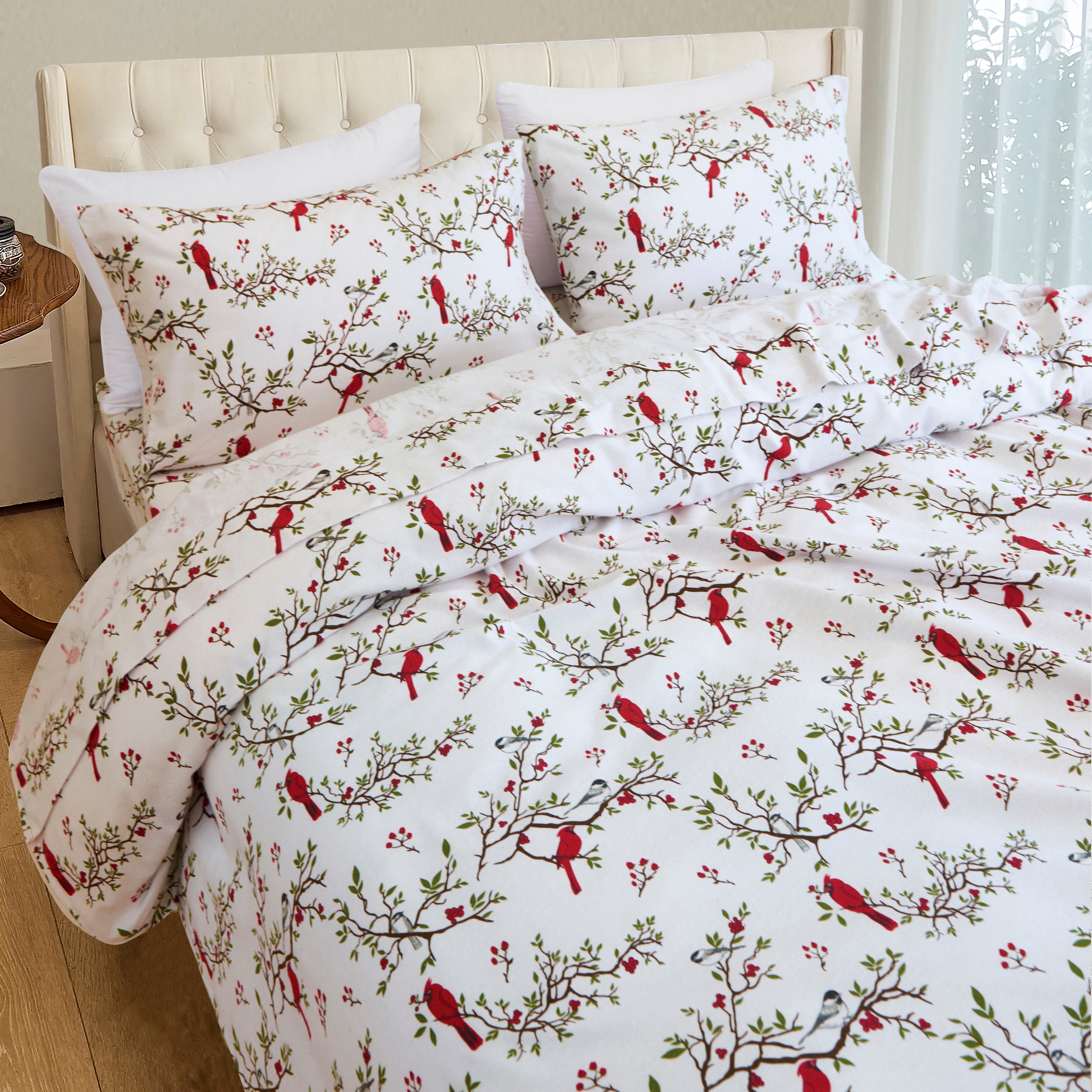 4-Piece Holiday Cotton Flannel Sheet Set - 100% Turkish Cotton