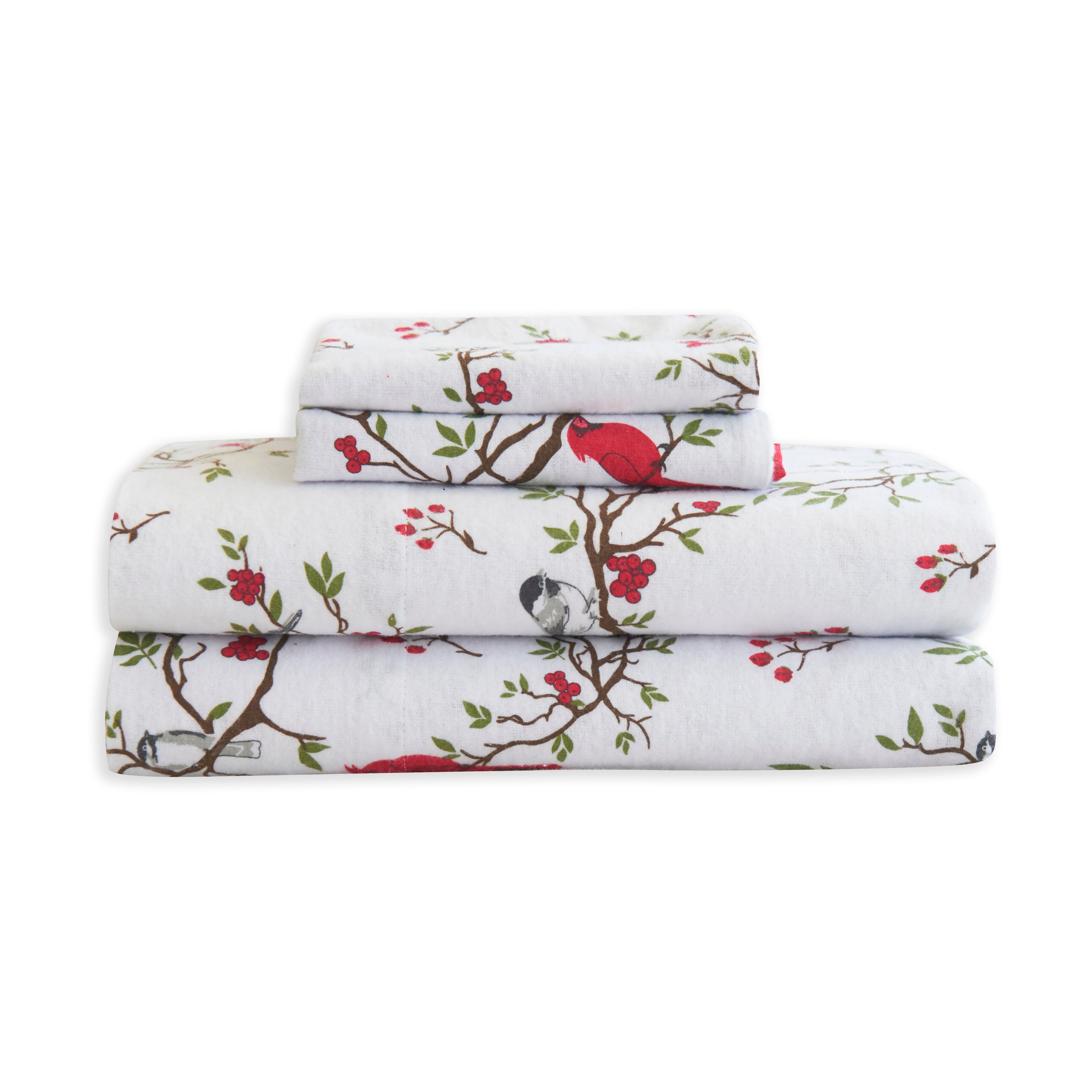 4-Piece Holiday Cotton Flannel Sheet Set - 100% Turkish Cotton