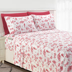 6-Piece Floral and Stripe Pattern Sheet Set - Soft as a Hotel Premium Quality Bedding
