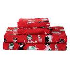 4-Piece Holiday Cotton Flannel Sheet Set - 100% Turkish Cotton