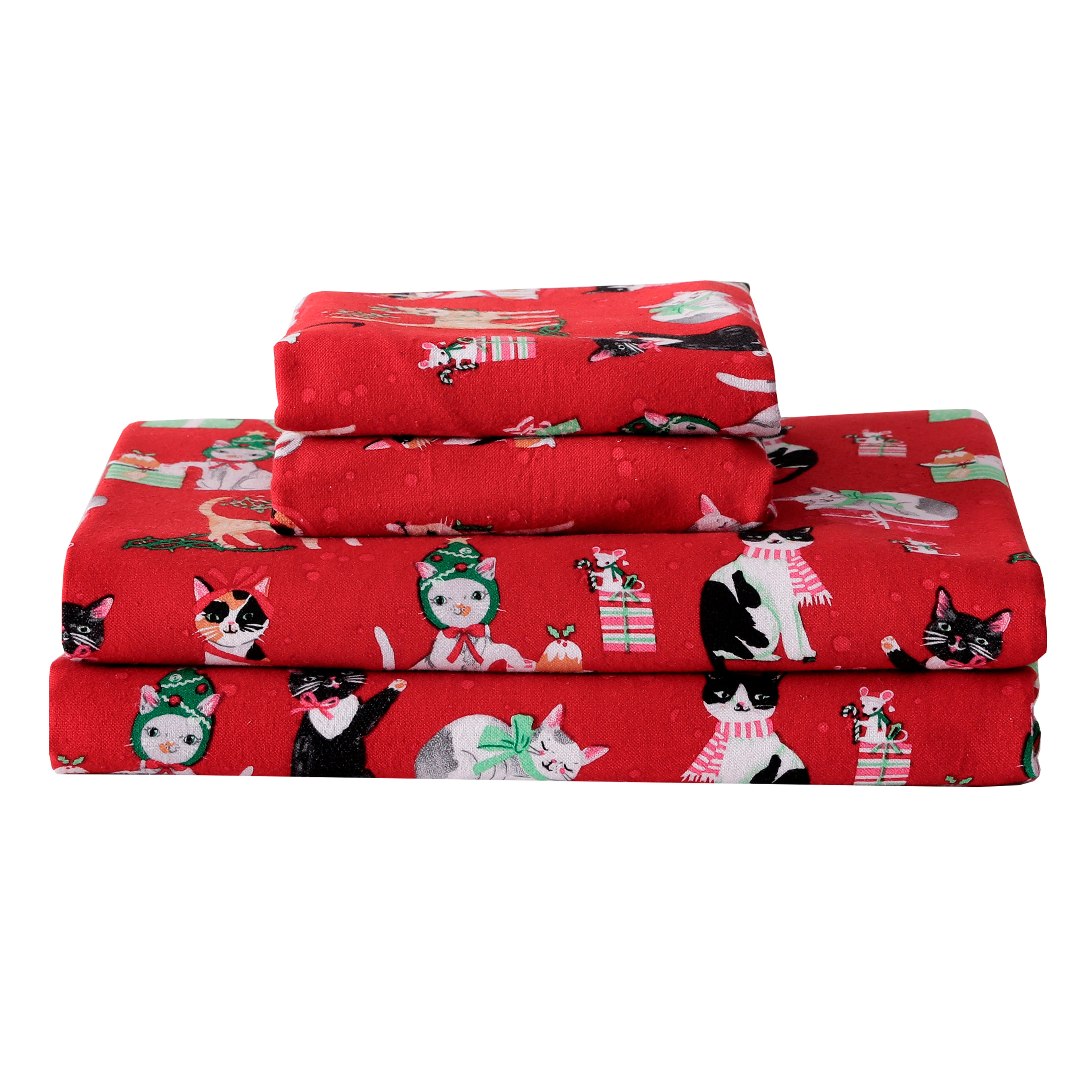 4-Piece Holiday Cotton Flannel Sheet Set - 100% Turkish Cotton