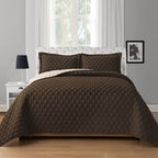 3-Piece Diamond Quilted Reversible Bedspread Coverlet Set