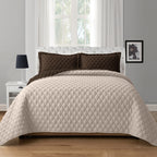 3-Piece Diamond Quilted Reversible Bedspread Coverlet Set