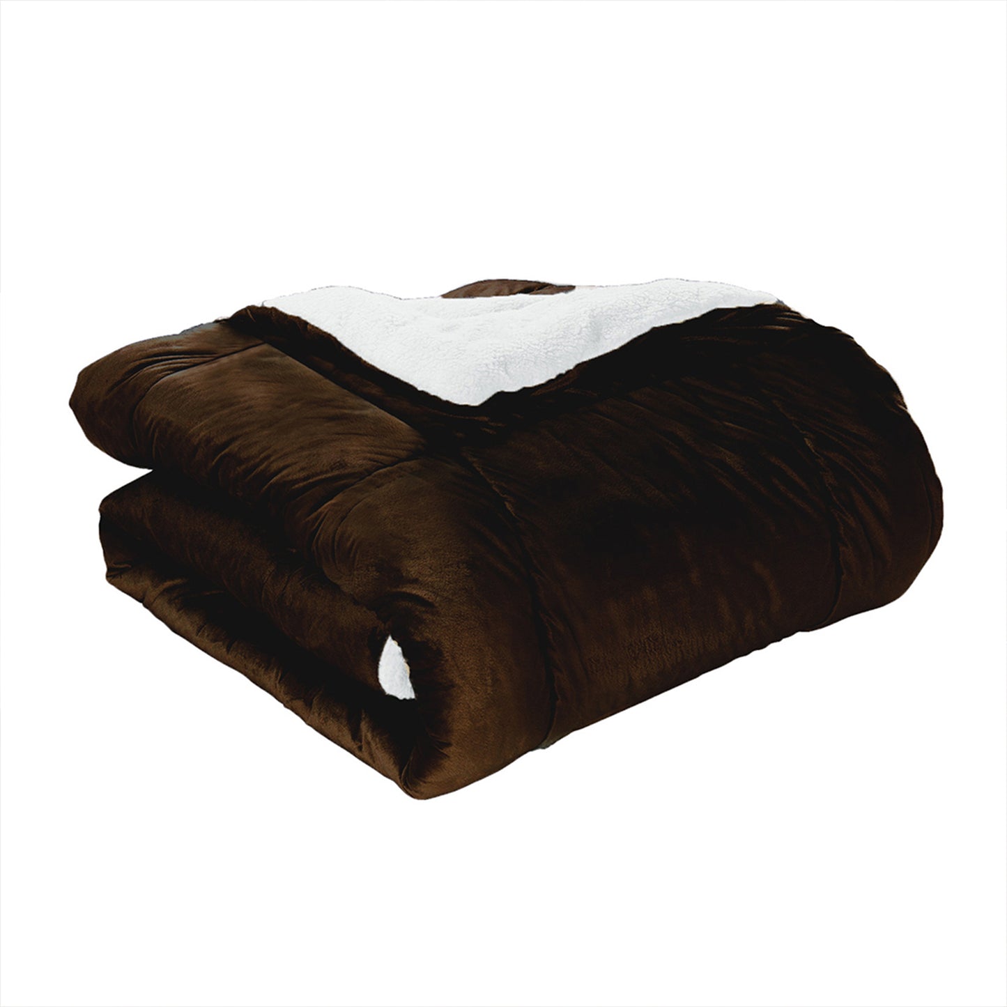 Elegant Comfort 3-Piece Micro-Suede Reversible Sherpa - Solid Color Design Comforter Set