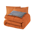 Reversible 3-Piece Box Stitched Comforter & Shams - Duvet Insert with 4 Corner Tabs
