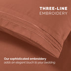 Extra deep 18-24 Inch Pocket 3 Line Embroidery, 6-Piece Sheet Set, Moody Shades