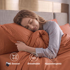 Extra deep 18-24 Inch Pocket 3 Line Embroidery, 6-Piece Sheet Set, Moody Shades