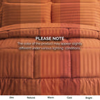 8-Piece Dobby Stripe Comforter Set - Includes 4-Piece Sheet Set with Double Sided Storage Pockets