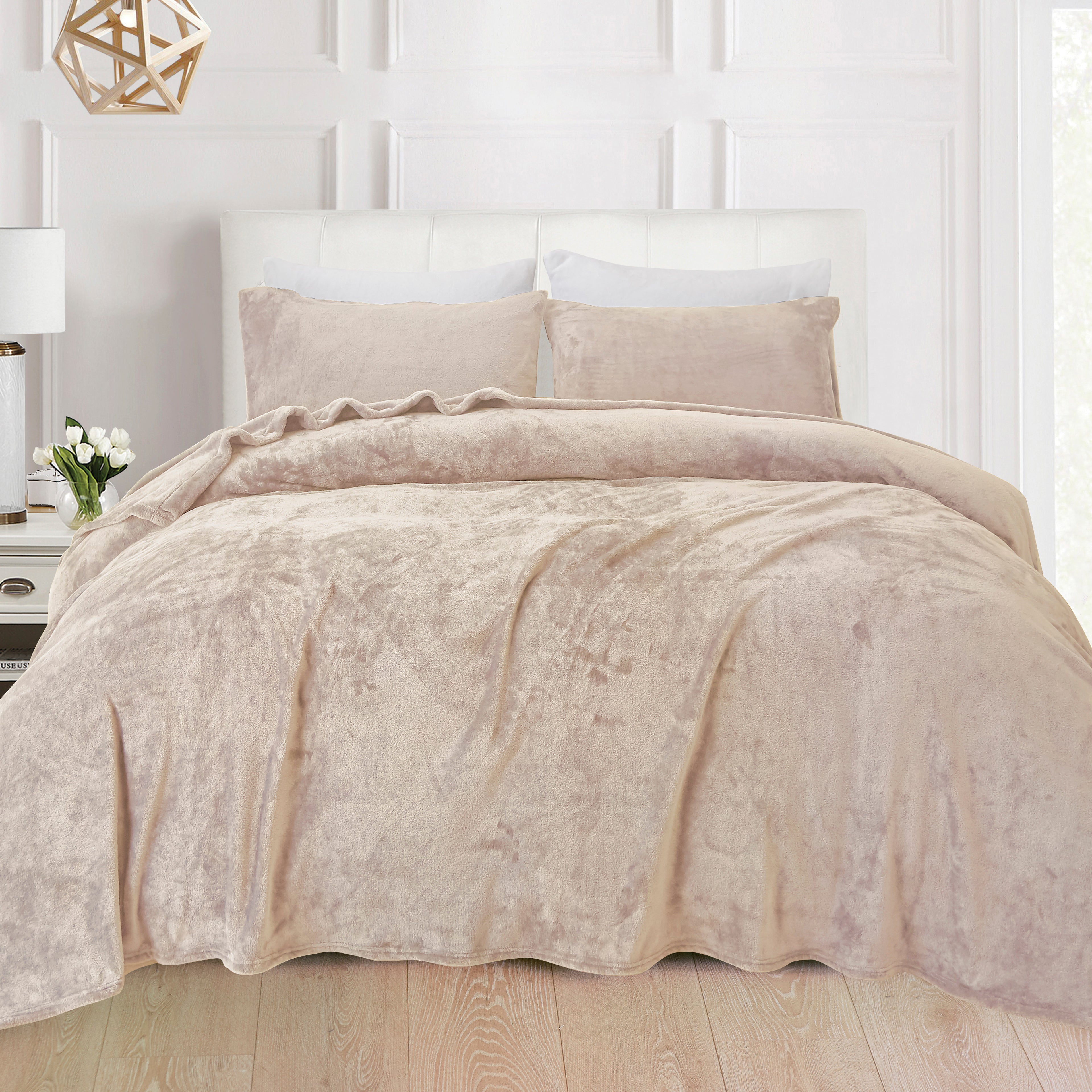 4-Piece Velvet Plush Flannel Sheet Set
