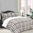 3-Piece Plaid Micro-Suede Reversible Sherpa - Comforter Set