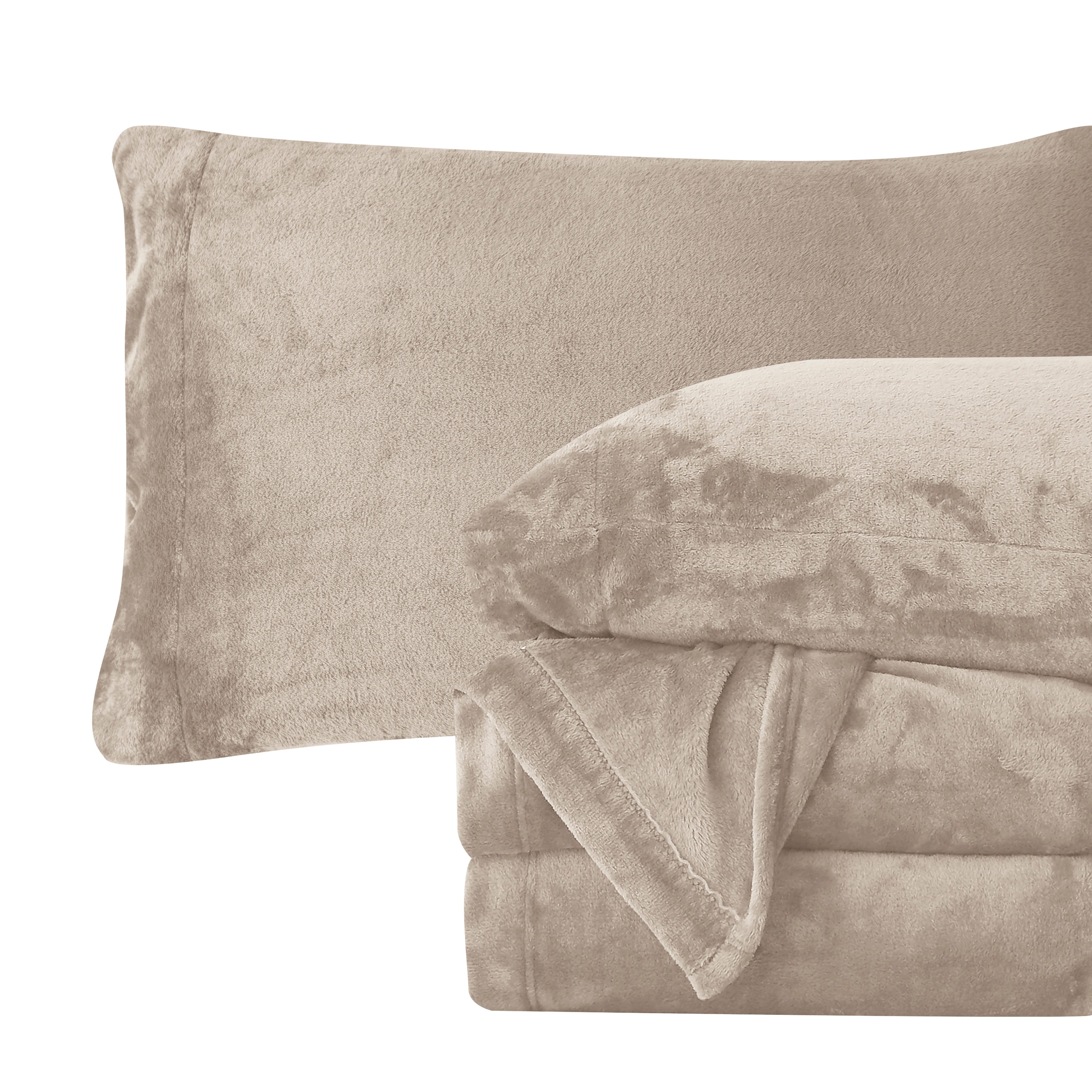 4-Piece Velvet Plush Flannel Sheet Set
