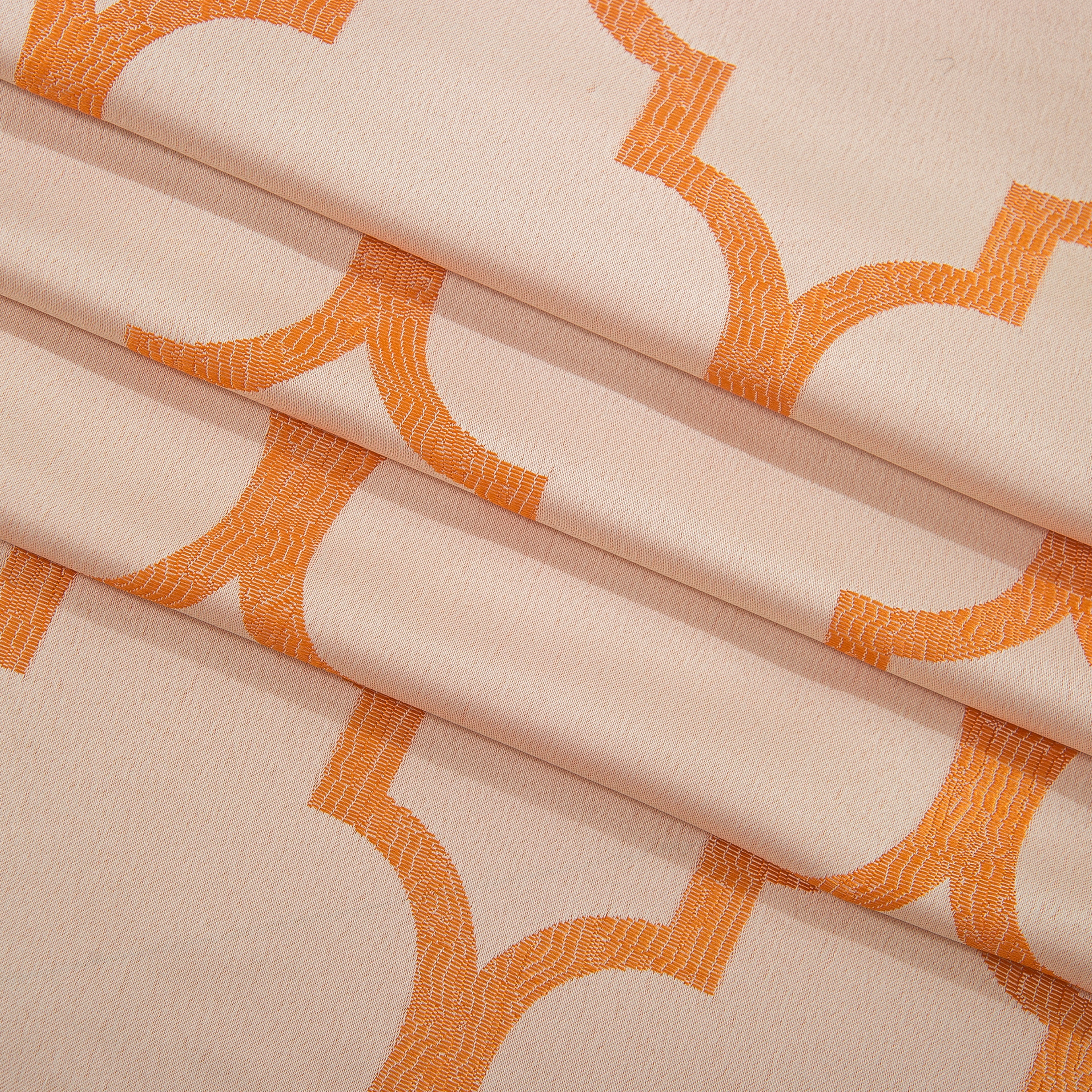 2-Piece Quatrefoil - Moroccan Trellis Jacquard Look Curtain Panels- Attached Valance - 54" W x 84" L, Set of 2