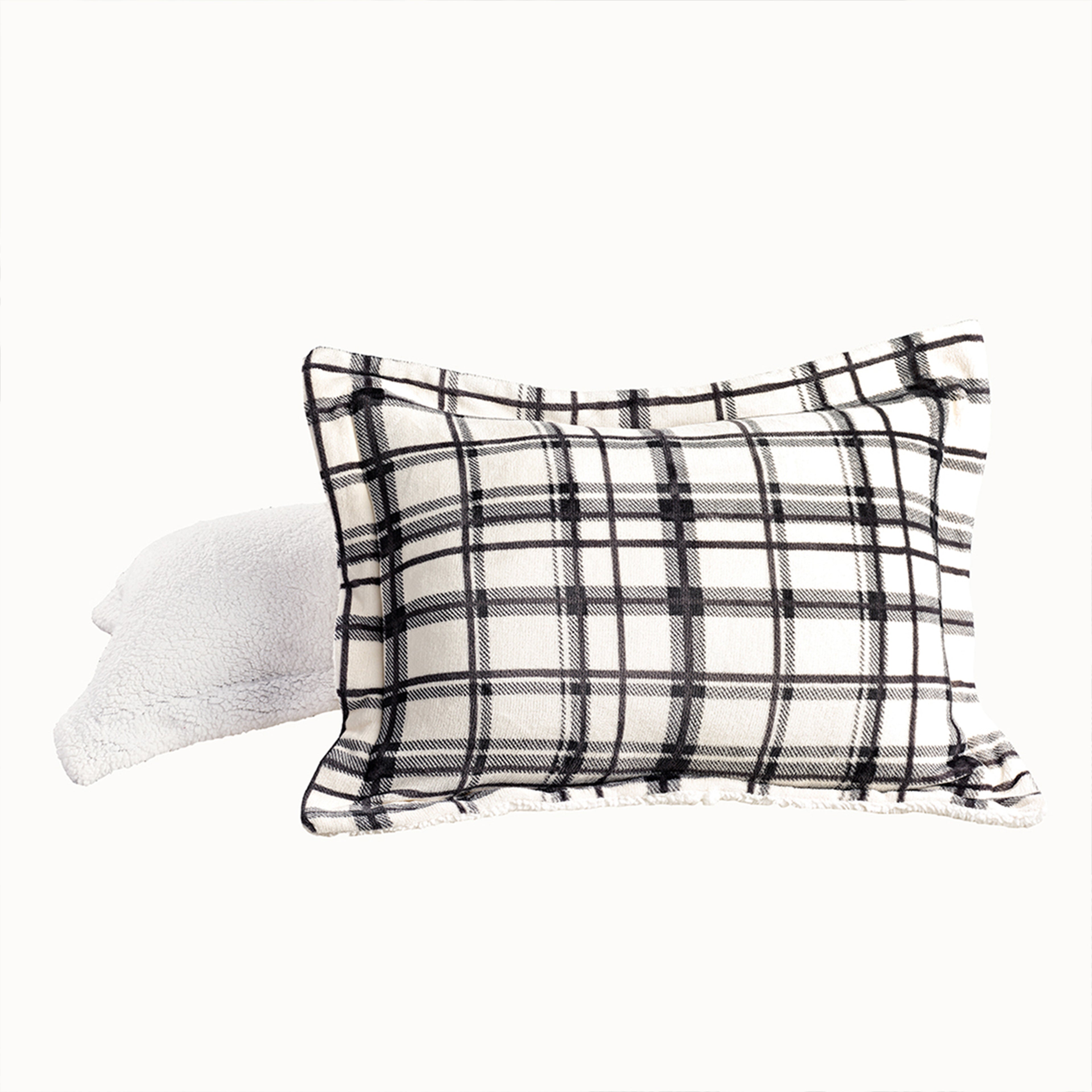 3-Piece Plaid Micro-Suede Reversible Sherpa - Comforter Set