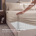 Extra deep Pocket 3 Line Embroidery, 6-Piece Sheet Set