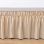 1-Piece Ruffle Bed Skirt - Around Style Elastic Bed Wrap - 16 inch Drop