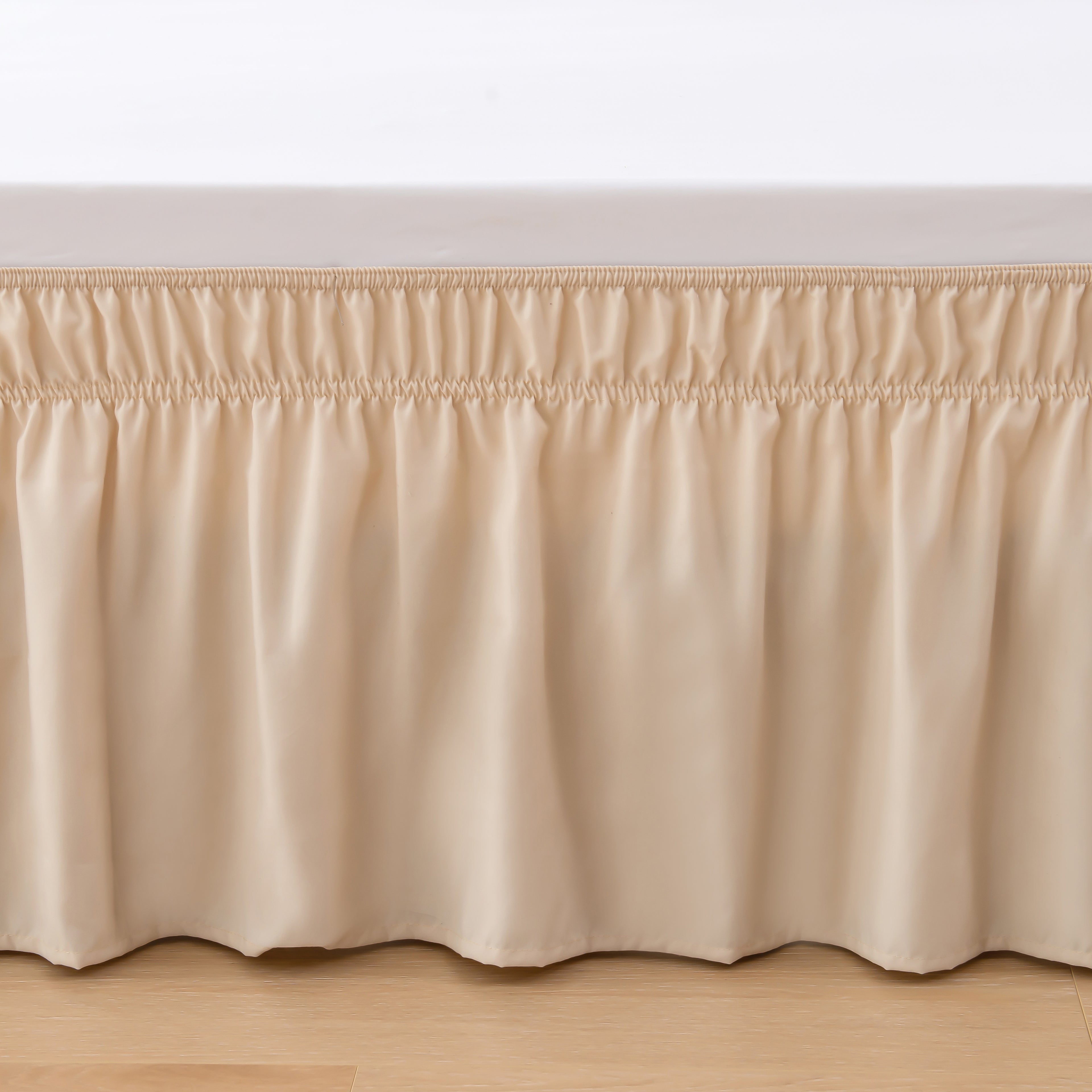 1-Piece Ruffle Bed Skirt - Around Style Elastic Bed Wrap - 16 inch Drop