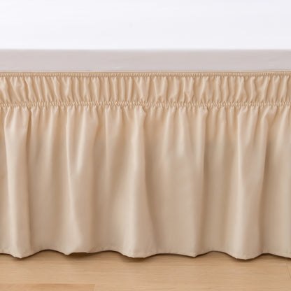 Elegant Comfort Ruffle Bed Skirt - Around Style Elastic Bed Wrap - 16 inch Drop