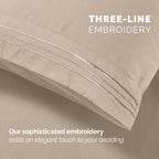 Extra deep Pocket 3 Line Embroidery, 6-Piece Sheet Set
