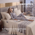 Extra deep Pocket 3 Line Embroidery, 6-Piece Sheet Set
