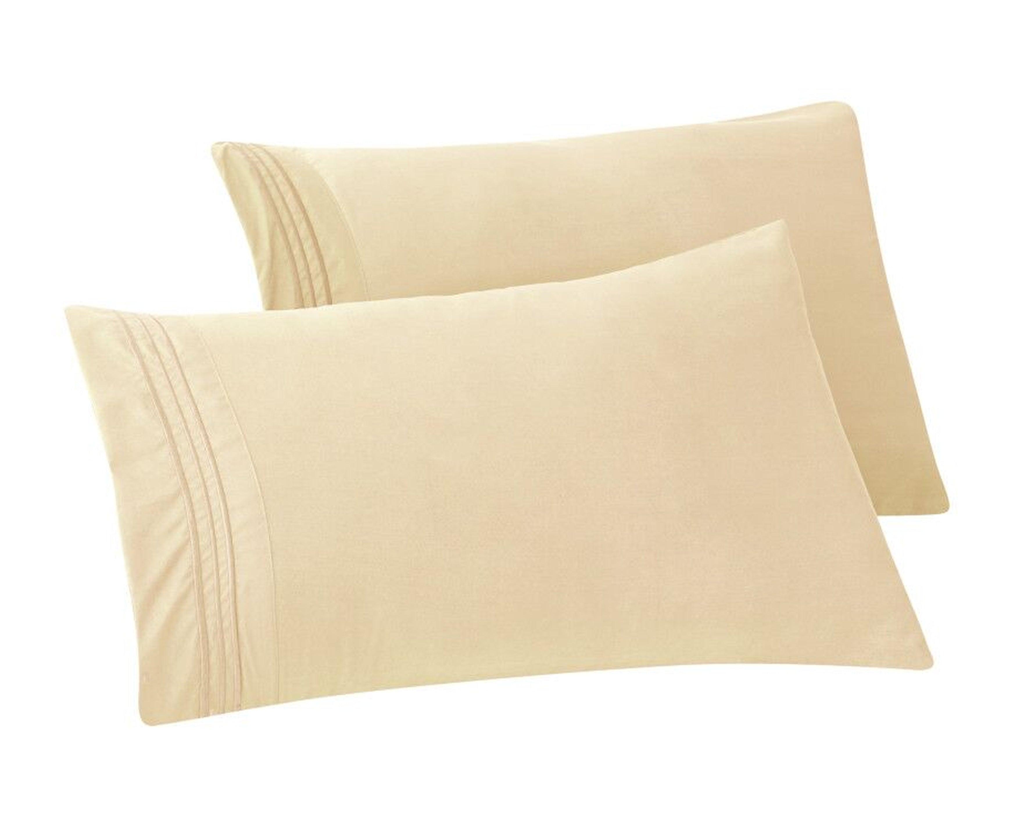 Set of 2 Pillowcases- 3 Line Embroidery