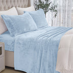 4-Piece Velvet Plush Flannel Sheet Set