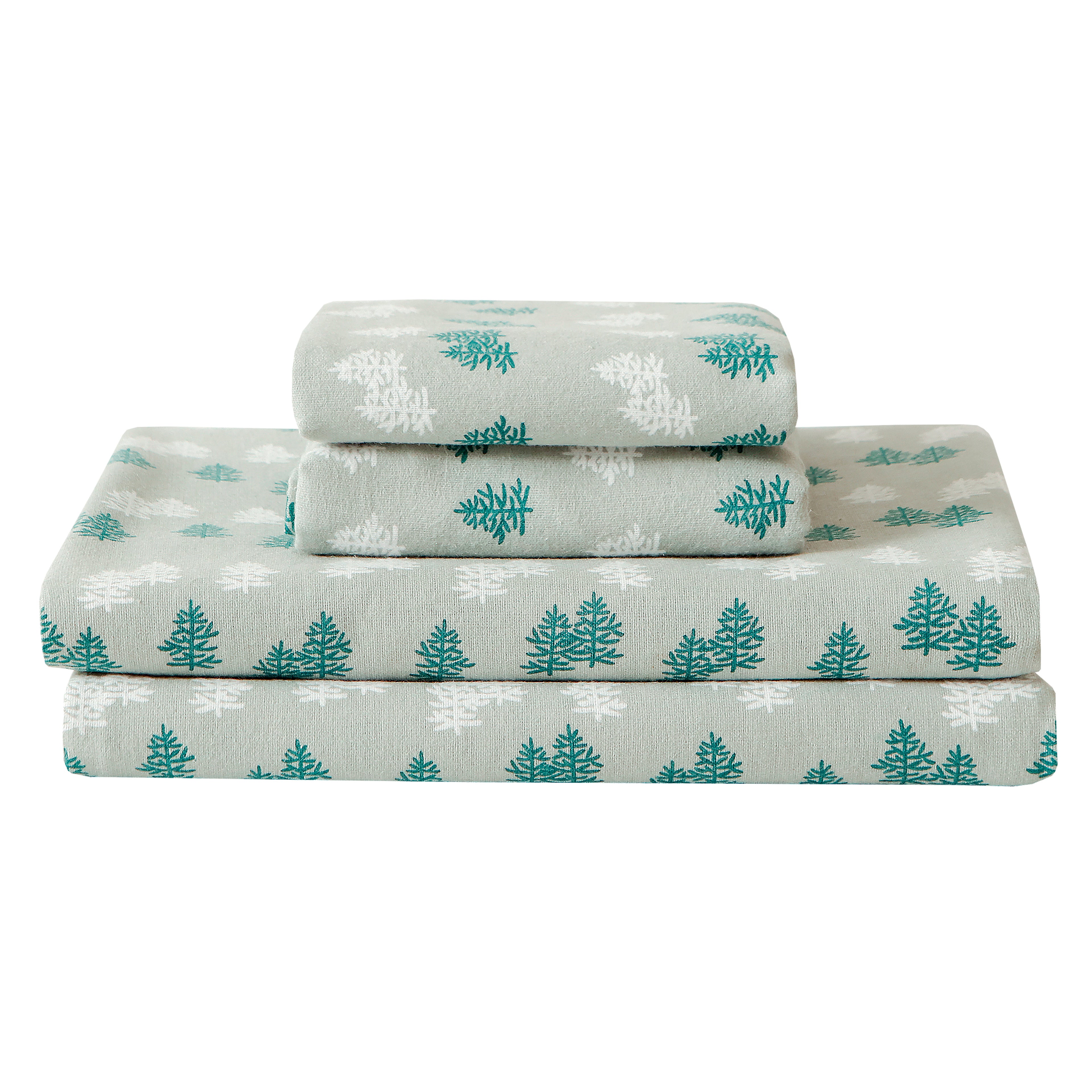 4-Piece Holiday Cotton Flannel Sheet Set - 100% Turkish Cotton