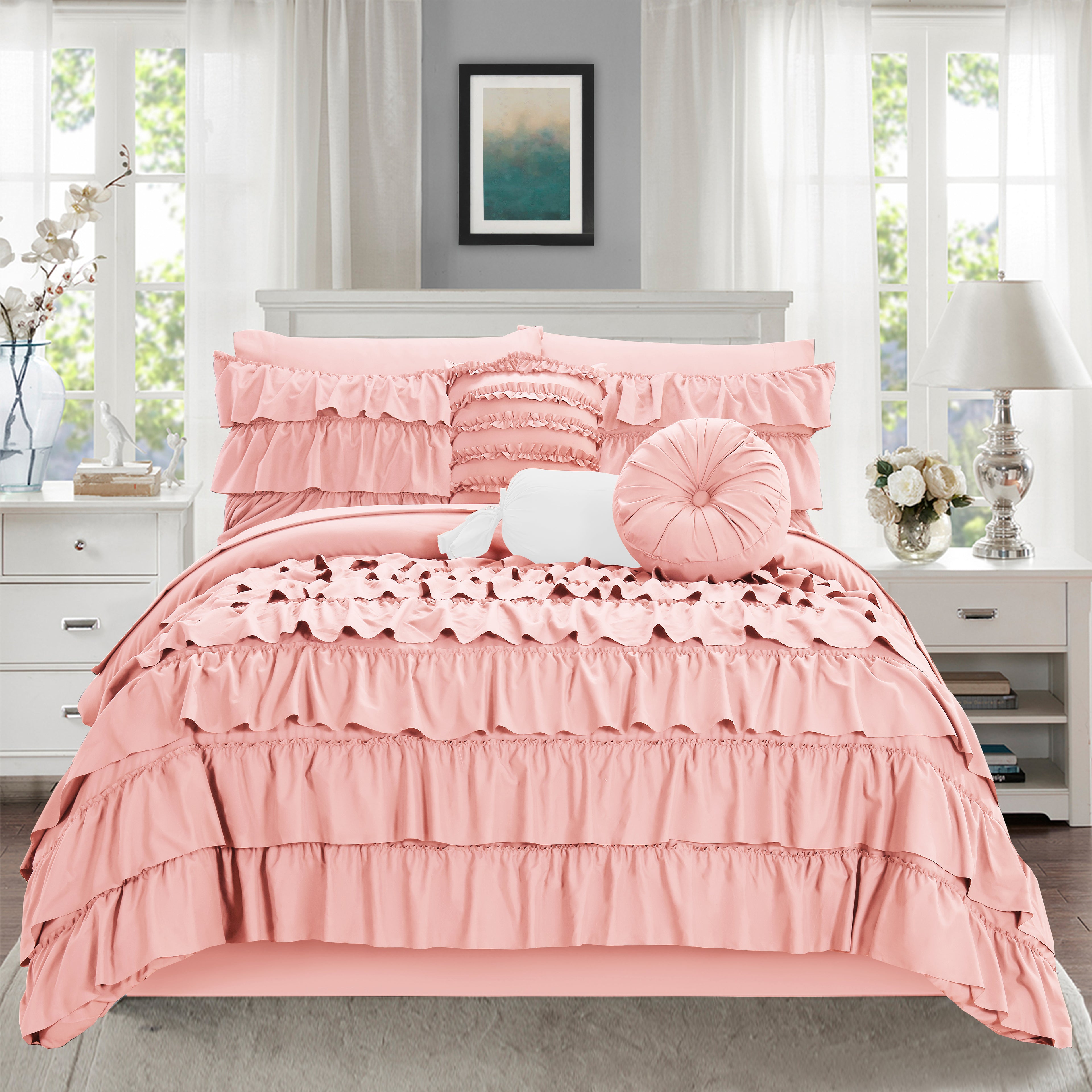 10-Piece Cinderella Comforter Set, Includes 4-Piece Sheet Set with Double Sided Storage Pockets
