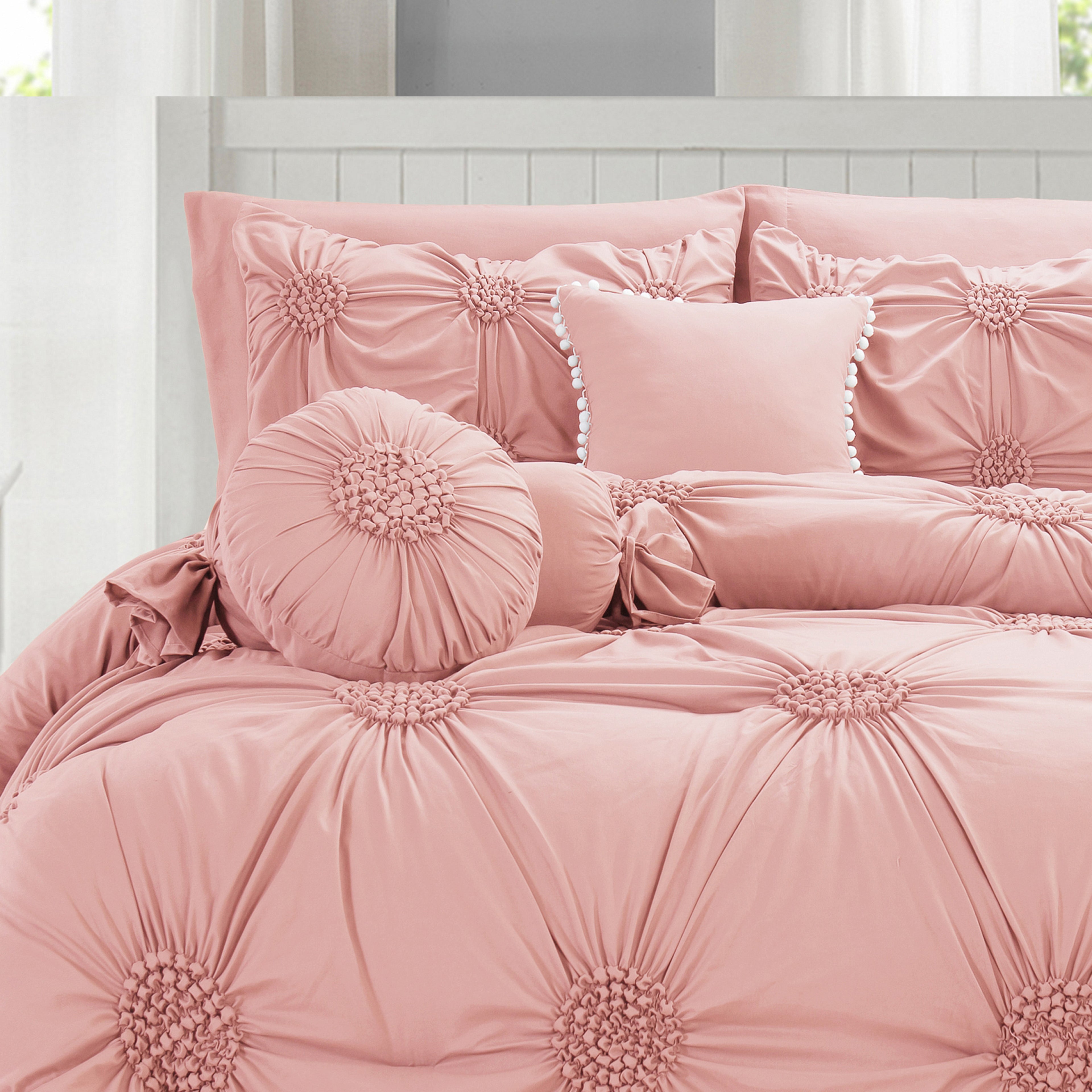 10-Piece Sunflower Comforter Set - Includes 4-Piece Sheet Set with Double Sided Storage Pockets