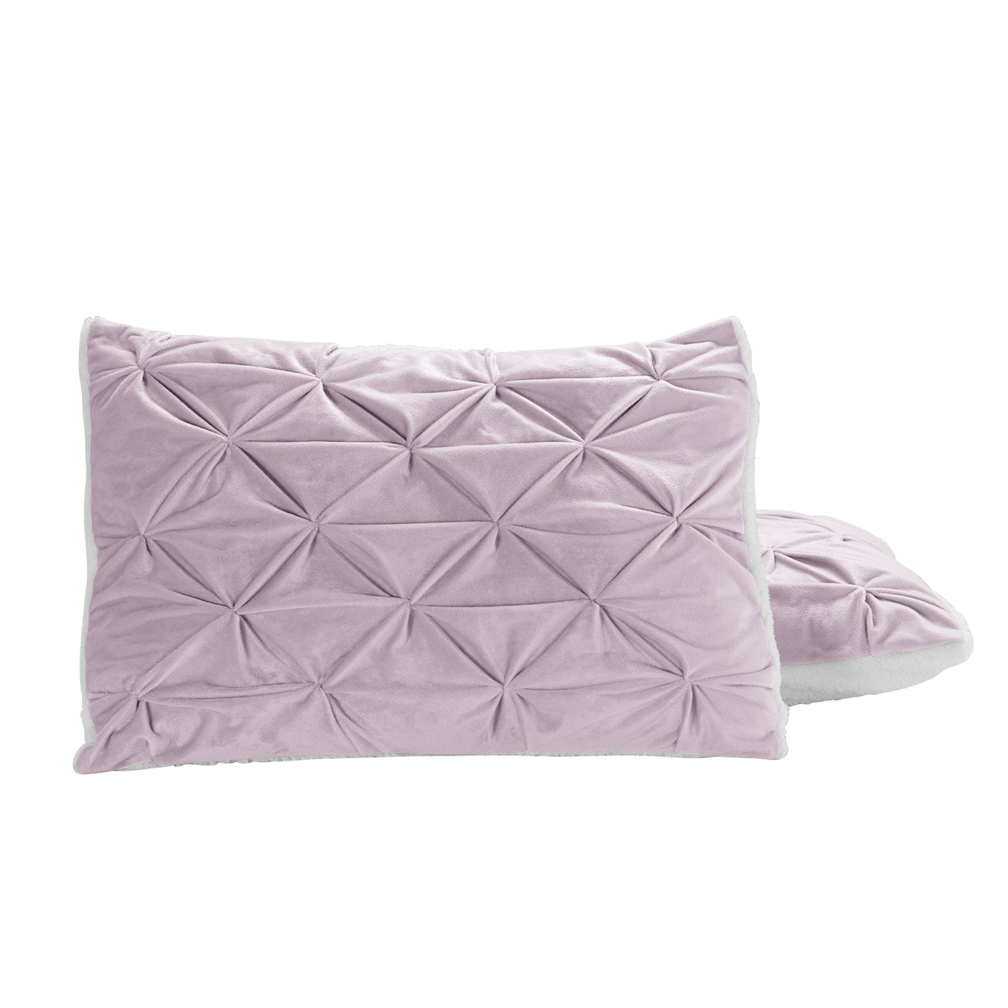 3-Piece Pinch Pleated Micro-Suede Reversible Sherpa - Comforter Set