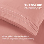 Extra deep Pocket 3 Line Embroidery, 6-Piece Sheet Set
